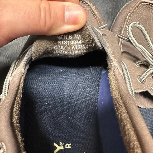 Men’s Sperry Top Sider Gray Leather Boat Shoe - Picture 3 of 7